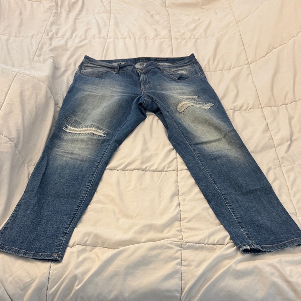 Distressed Blue Jeans
